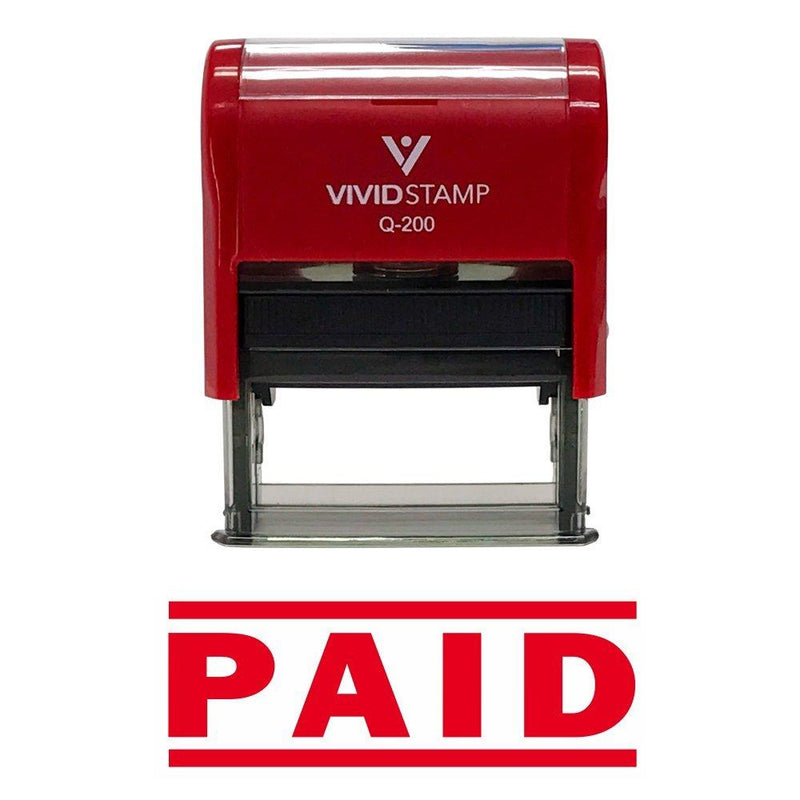 Paid Self Inking Rubber Stamp (Red) - Medium