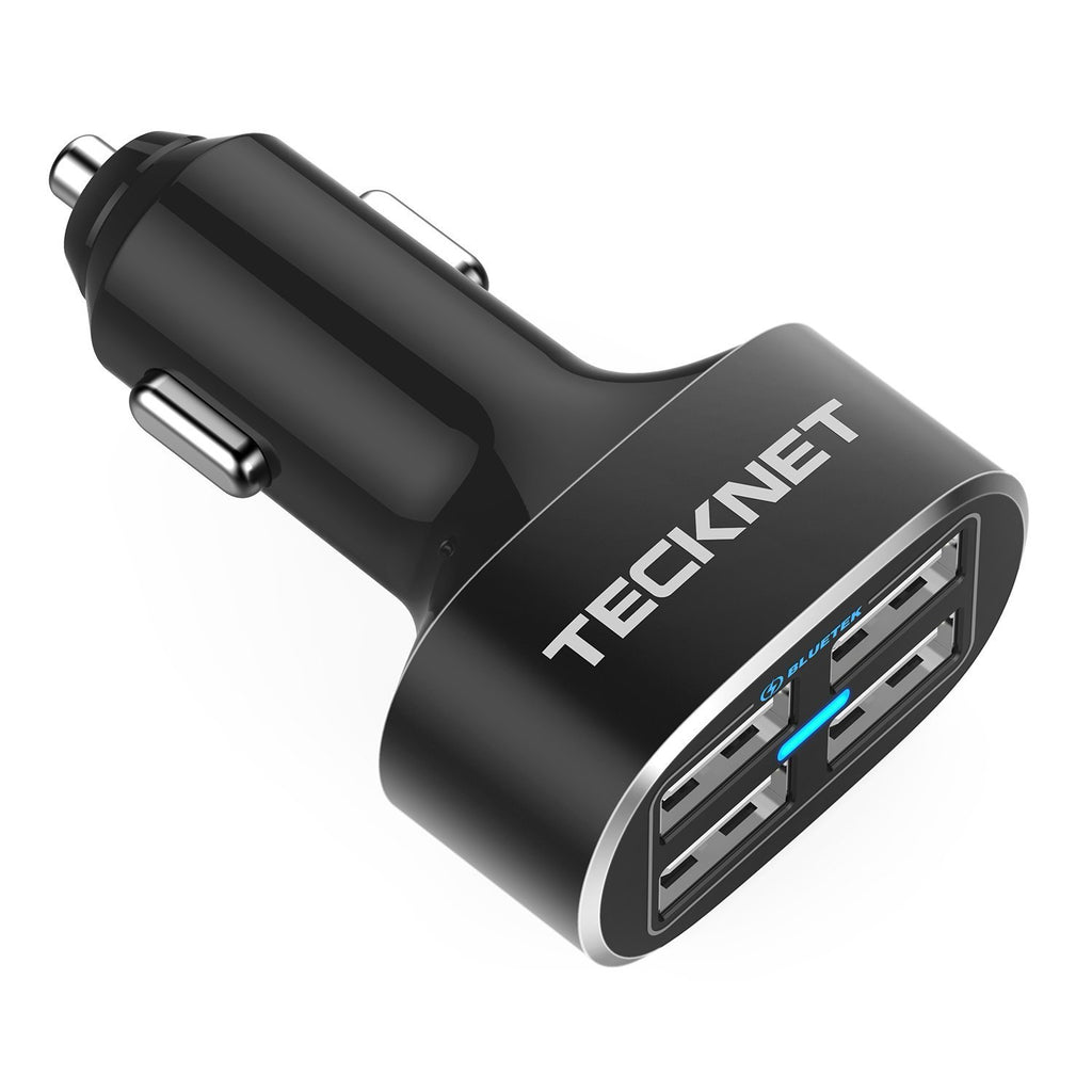 TECKNET USB Car Charger, PowerDash D2 9.6A/48W 4-Port Rapid Car Adapter with BLUETEK Technology Compatible with iPhone 11 Pro Max/XS/XR/X/8/Plus, Galaxy S20 Ultra/S10/Note, iPad Pro/Mini, Huawei