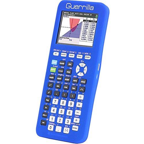 Guerrilla Silicone Case for Texas Instruments TI-84 Plus CE Color Edition Graphing Calculator With Screen protector and Graphing Ruler, Blue