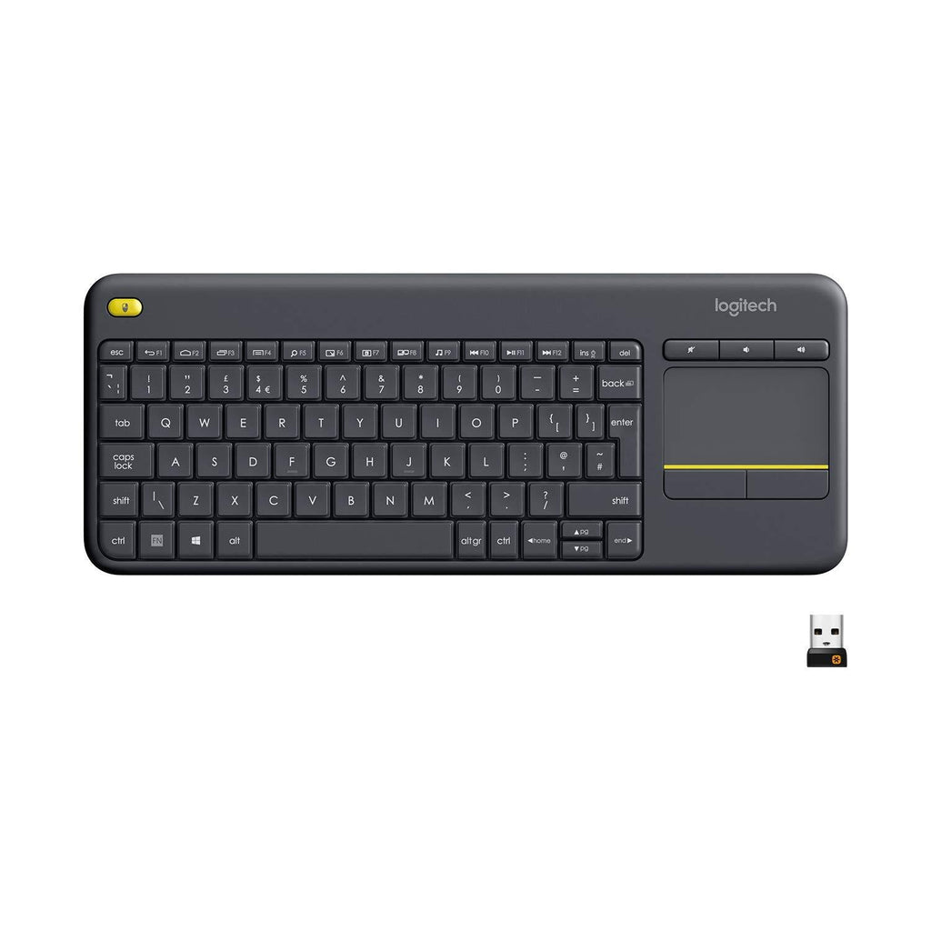 Logitech K400 Plus Wireless Touch TV Keyboard with Easy Media Control and Built-In Touchpad