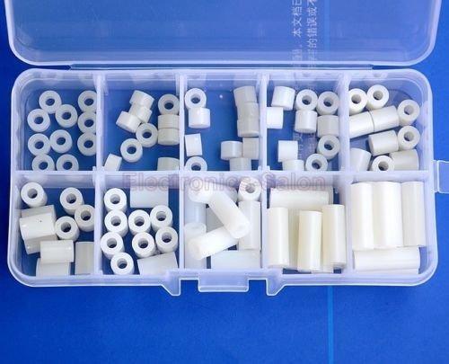 Electronics-Salon Nylon Round Spacer Assortment Kit, for M3 Screws, Plastic.