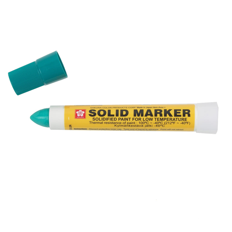 Sakura XSC-T-29 Green Solidified Paint Low Temperature Solid Marker, -40 to 212 Degree F, 13 mm Twist-Up Tip (Pack of 12)