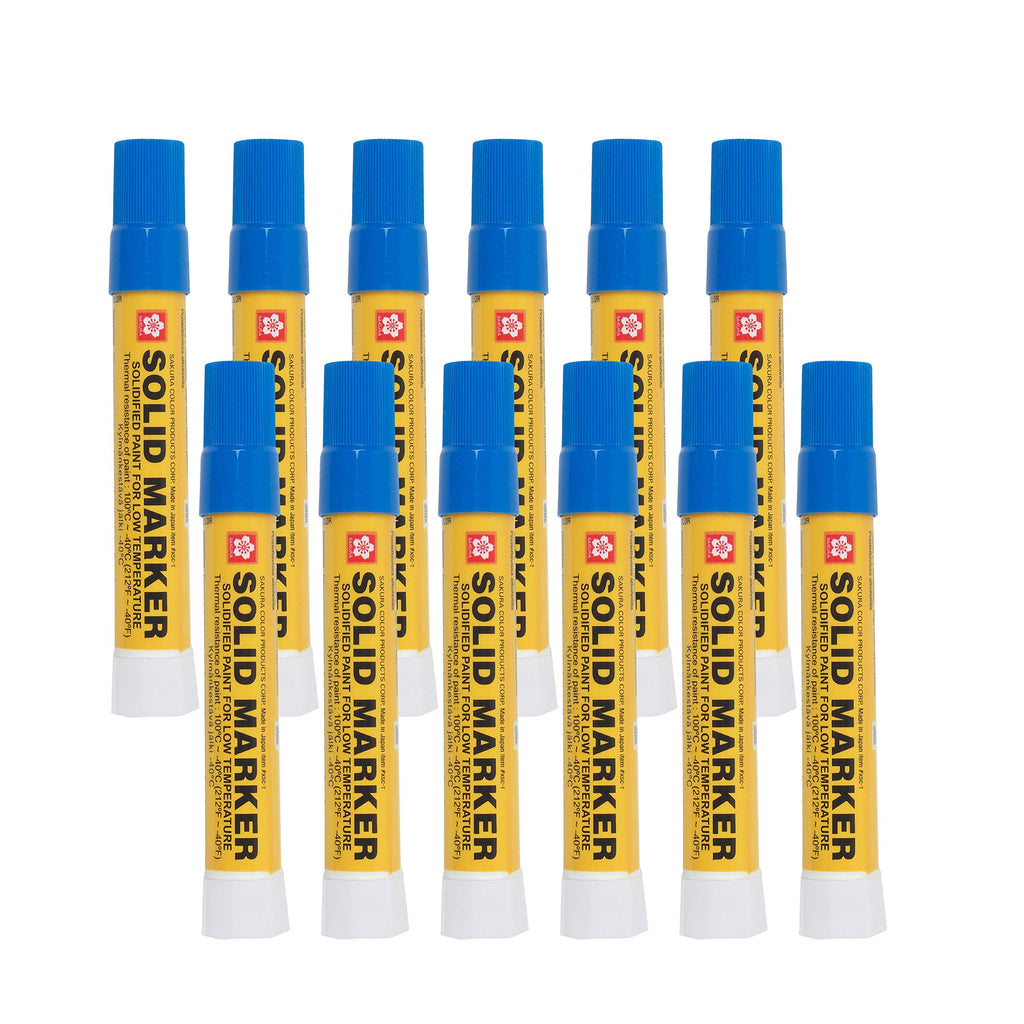 Sakura XSC-T-36 Blue Solidified Paint Low Temperature Solid Marker, -40 to 212 Degree F, 13 mm Twist-Up Tip (Pack of 12)