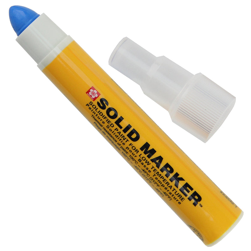 Sakura XSCM-T-36 Blue Solidified Paint Low Temperature Slim Solid Marker, Mini-Barrel, -40 to 212 Degree F, 10 mm Push-Up Tip (Pack of 12)