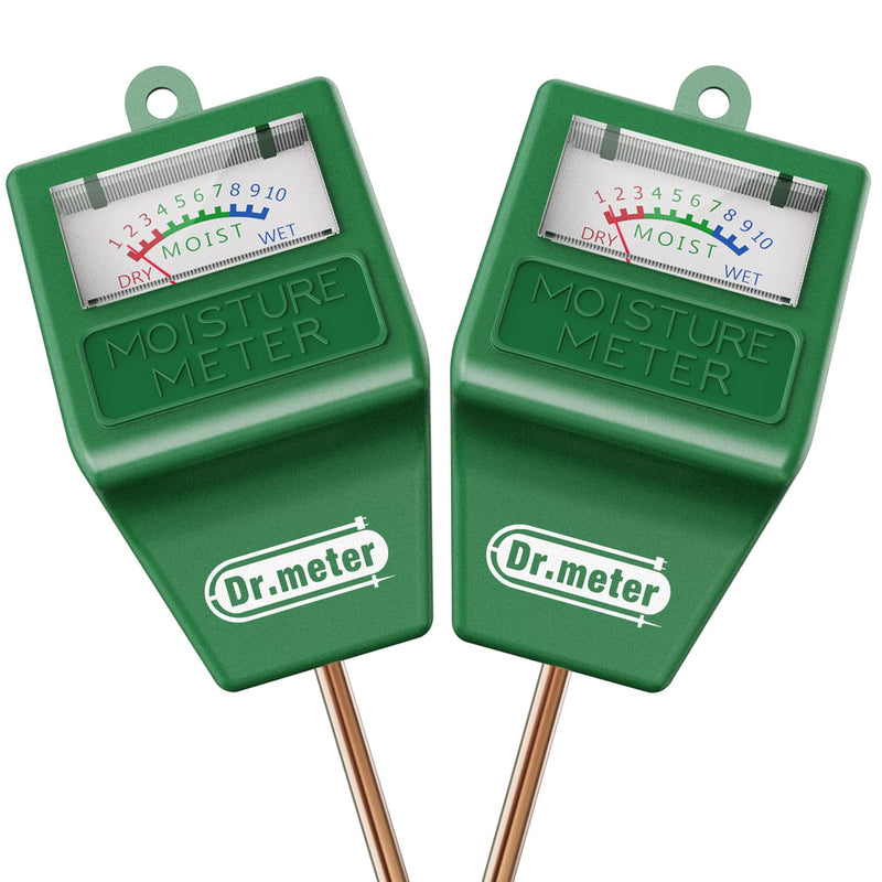 Soil Moisture Meter-2 Packs Soil Test Kit for Garden Lawn Farm Indoor & Outdoor Use-Dr.meter Moisture Meter for Plants-Soil Tester Hygrometer Sensor for Plant Care-Plant Water Meter-No Battery Needed