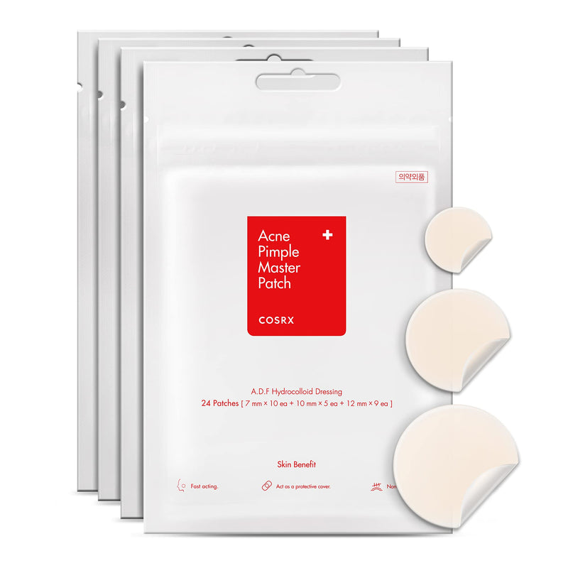 COSRX Acne Pimple Patch (96 counts) Absorbing Hydrocolloid Spot Treatment Fast Healing, Blemish Cover, 3 Sizes