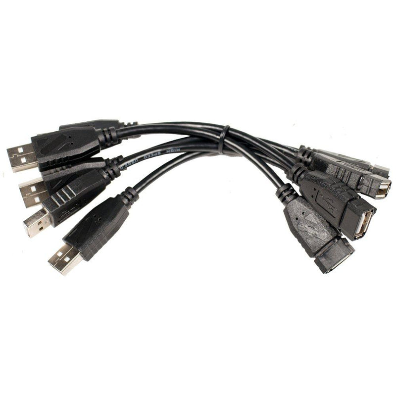 Seismic Audio SA-USBA6-5P, 5 Pack of 6" USB Extension Cables, USB 2.0 A Type Male to Female