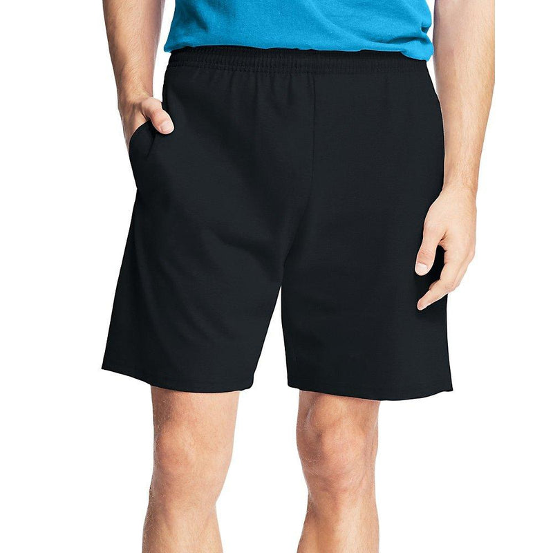 Hanes Men's Jersey Short with Pockets Small Black