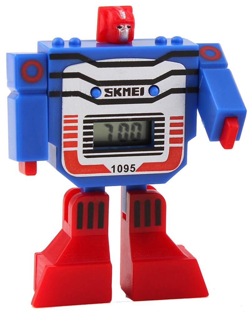 Fanmis Kids LED Digital Cartoon Sports Robot Transformation Toys Boys Wrist Watch Blue