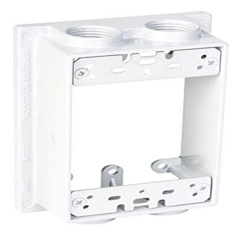 TayMac SE450WH Weatherproof Box Extension, 1-Gang, (4) 1/2-Inch Outlets, White