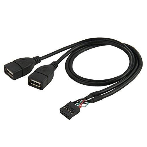 CY 50cm 10Pin Motherboard Female Header to Dual USB 2.0 Adapter Cable cable-1 to 2 type