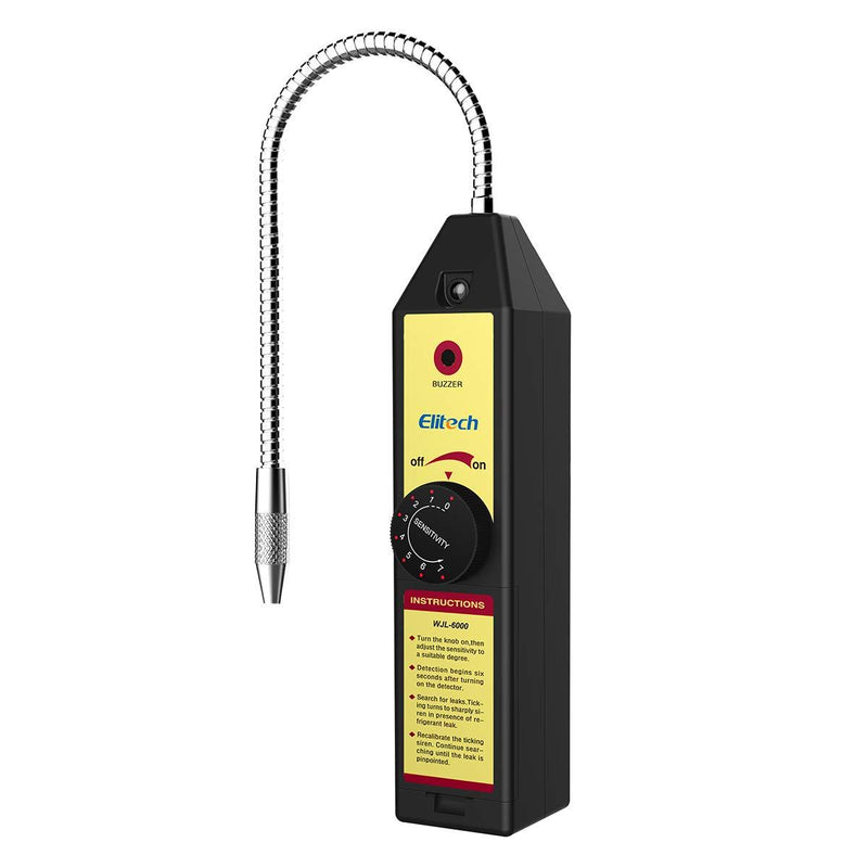 Elitech WJL-6000 Freon Leak Detector Halogen Leak Detector Refrigerant Gas HVAC R22 R410A R134A R1234YF CFCs HCFCs HFCs Detector High Accuracy Halogen Sensor WJL-6000