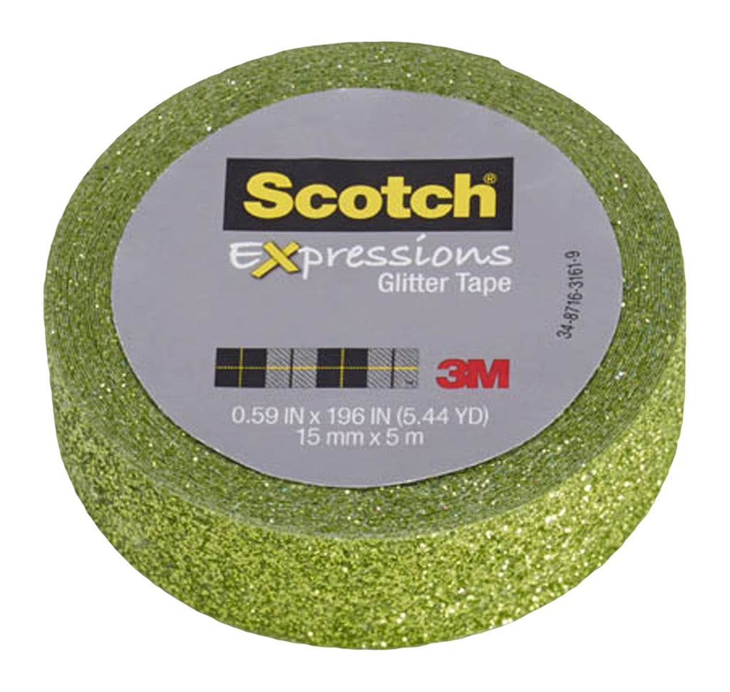 Scotch Expressions Glitter Tape.59 in x 196 in, Lime Green Glitter, 6 Rolls (C514-GRN)