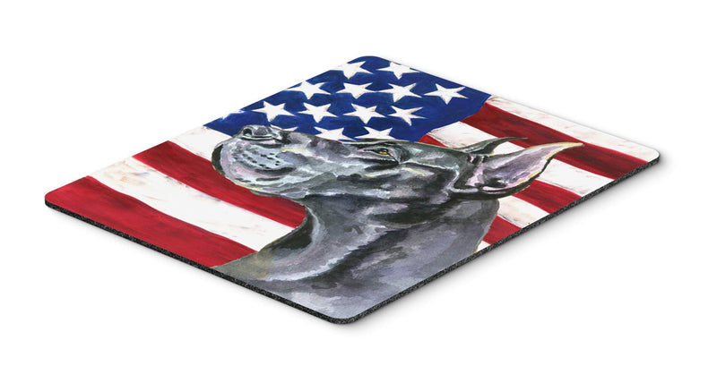Caroline's Treasures LH9543MP Black Great Dane USA Patriotic American Flag Mouse Pad, Hot Pad or Trivet, Large, Multicolor