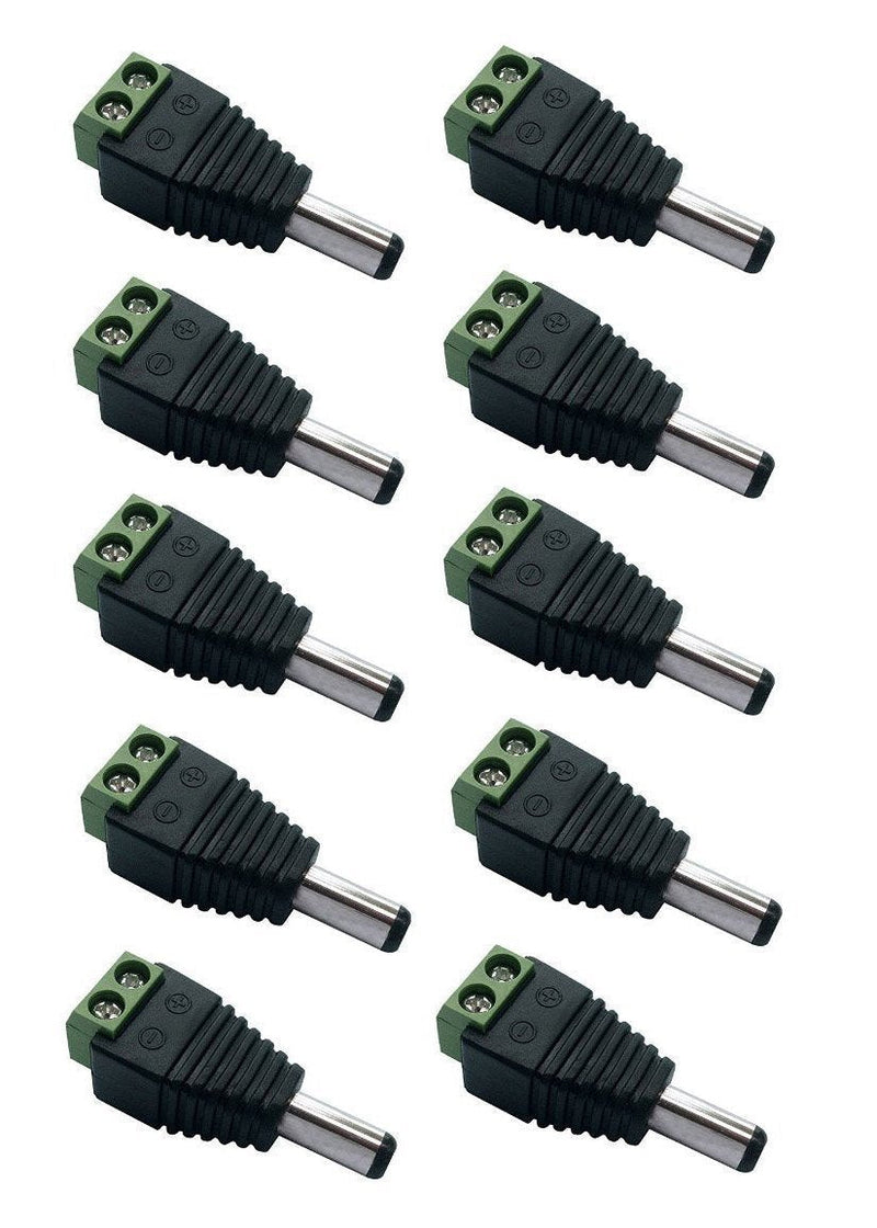 10 Male 12v DC Power Jack Adapter Connector for Led Strip CCTV Camera