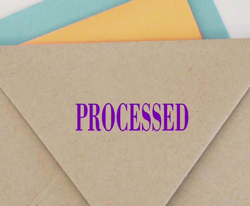 Processed Self Inking Rubber Stamp Office Stationary Custom Shiny Stamp Violet Ink