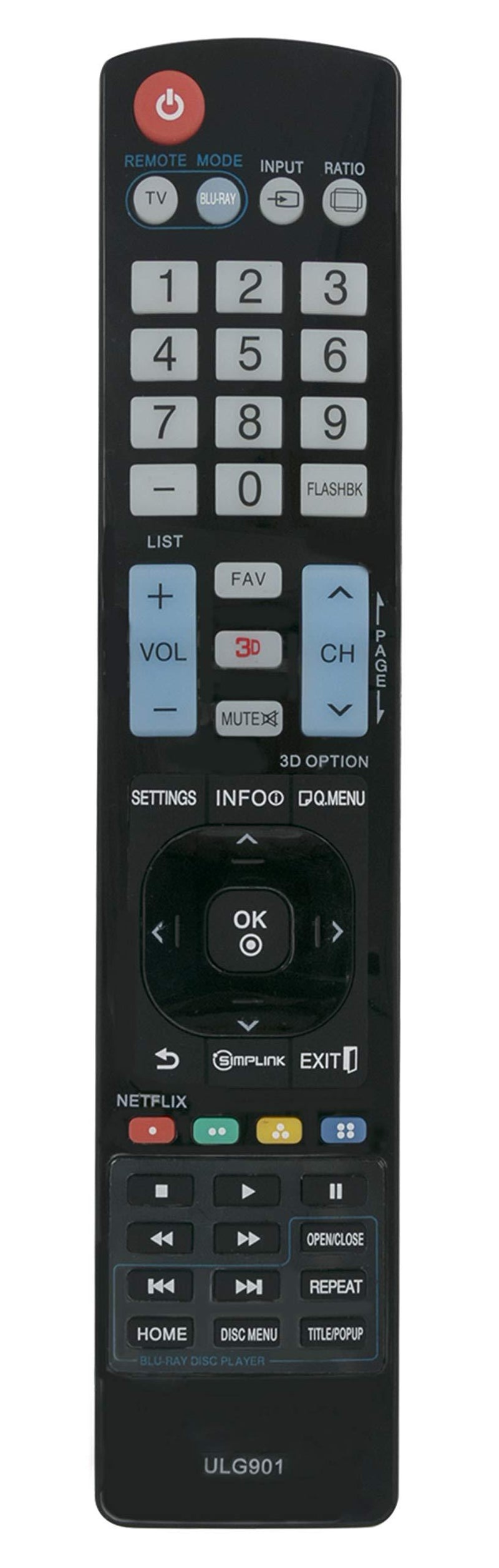 VINABTY Universal Remote Replacement for LG TV Sub Remote AKB72915206 AKB72915238 AKB72915252 AKB72914201 AKB72914207 AKB72914240 and More (ULG901)