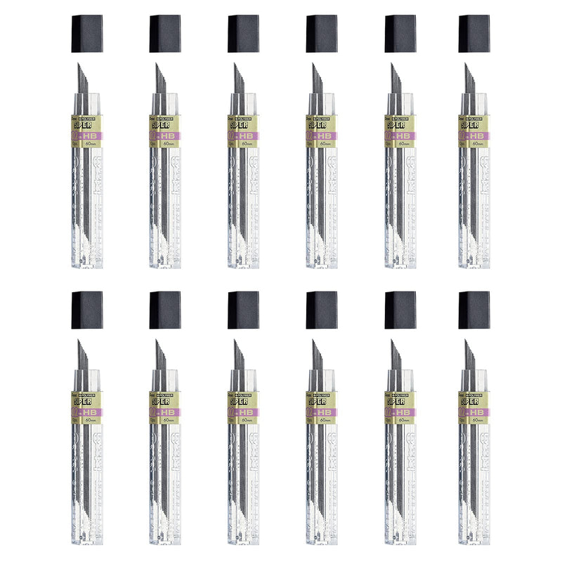 Pentel Super Hi-Polymer Lead Refill 0.2mm, Super Fine, 12 Pieces/Tube (C502-HB)