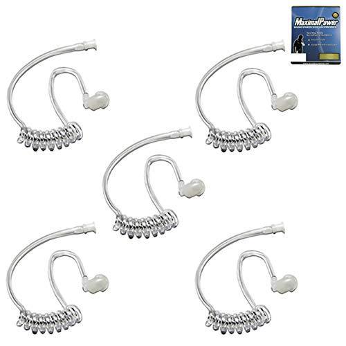 Pack of 5 - Twist On Replacement Acoustic Tube for 2-Way Radio Headsets by MaximalPower C) 5 Pack
