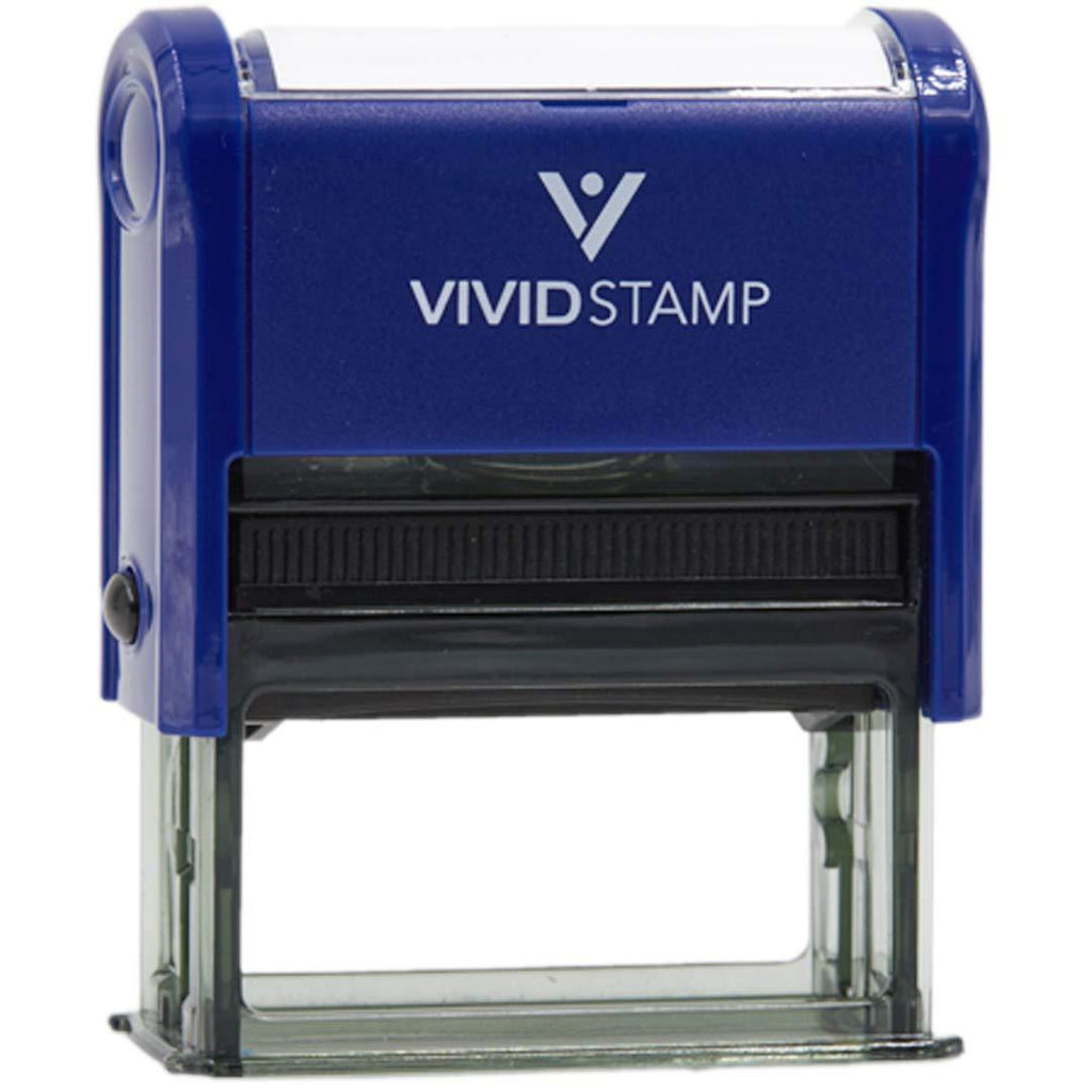 Simple Scanned Office Self-Inking Office Rubber Stamp (Blue) - Medium 9/16" x 1-1/2" Medium Blue