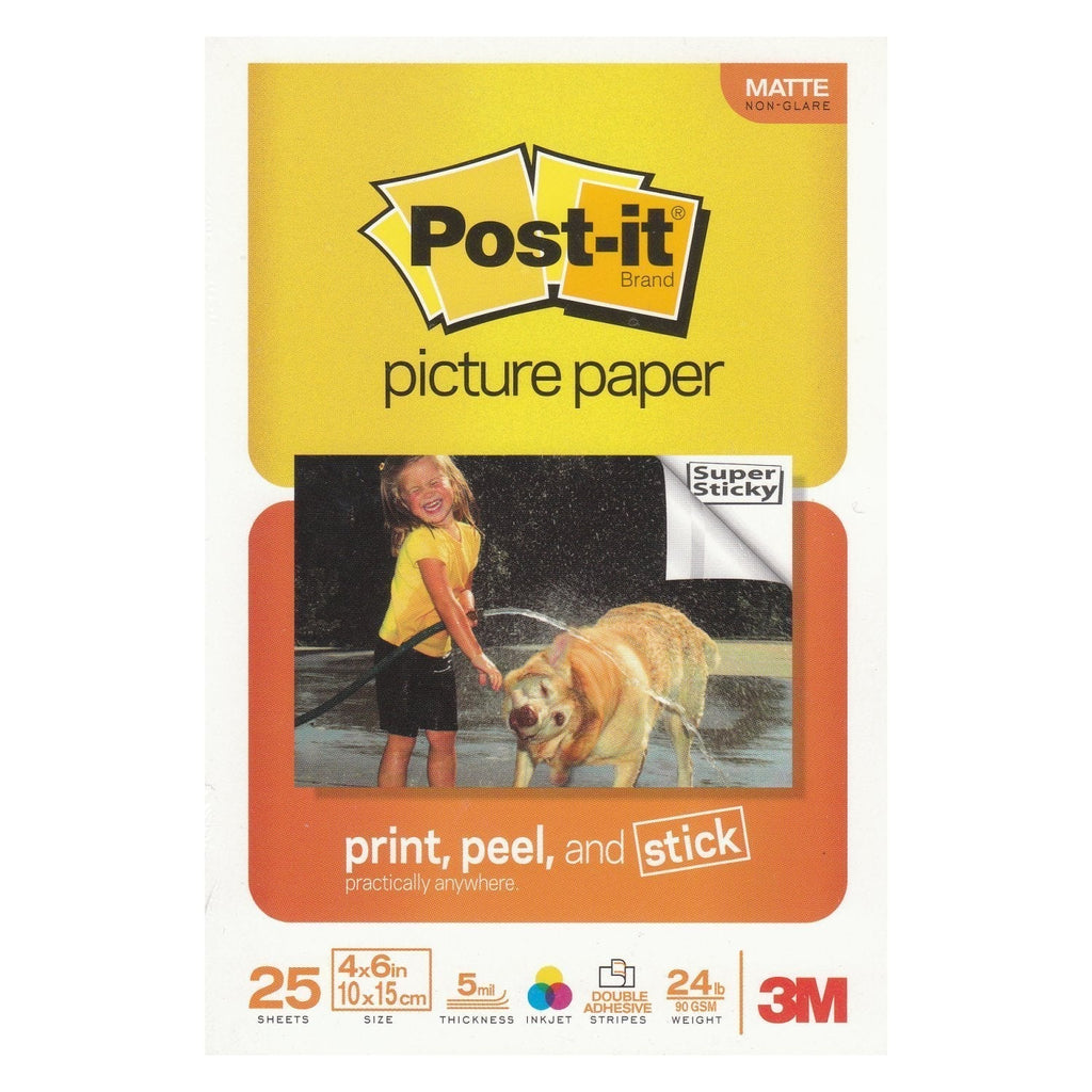 Post It 4 X 6 Picture Paper, Matte Finish, 25 Sheets/pack - 5 Pack