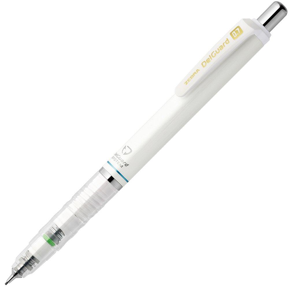 Zebra Mechanical Pencil, Del Guard, 0.7mm, White (P-MAB85-W)