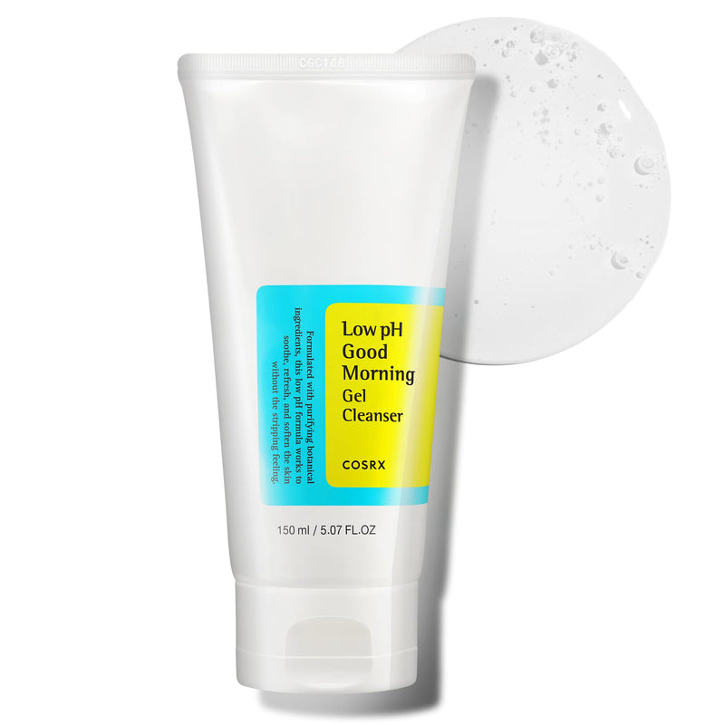 COSRX Low pH Good Morning Gel Cleanser, 5.07 fl.oz / 150ml | Mild Face Cleanser | Korean Skin Care for Acne Prone Skin, PH Balancing, Anti Acne, Breakouts Treatment 5.07 Fl Oz (Pack of 1)