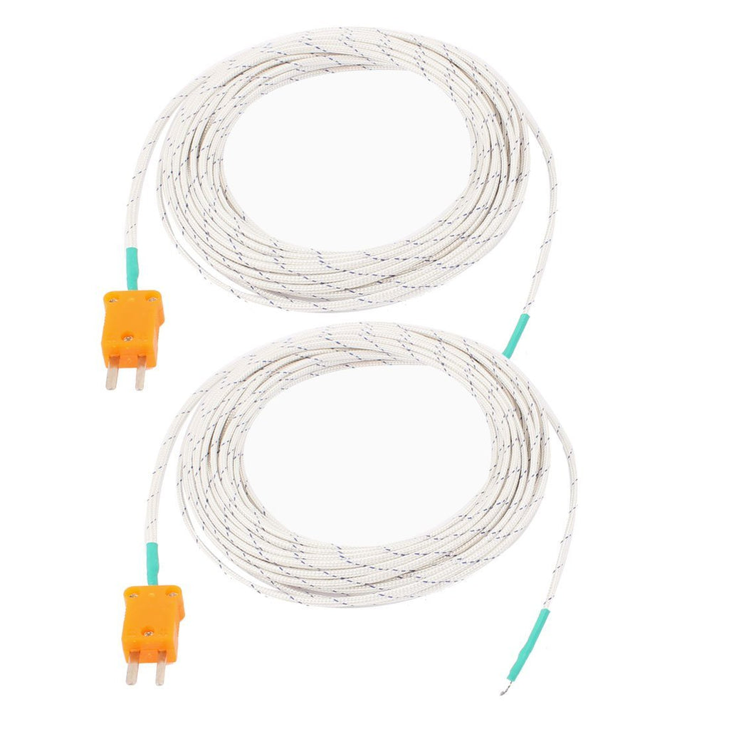 uxcell 2pcs 10M Long 0C-700C K Type Earth Thermocouple Probe Sensor Cable