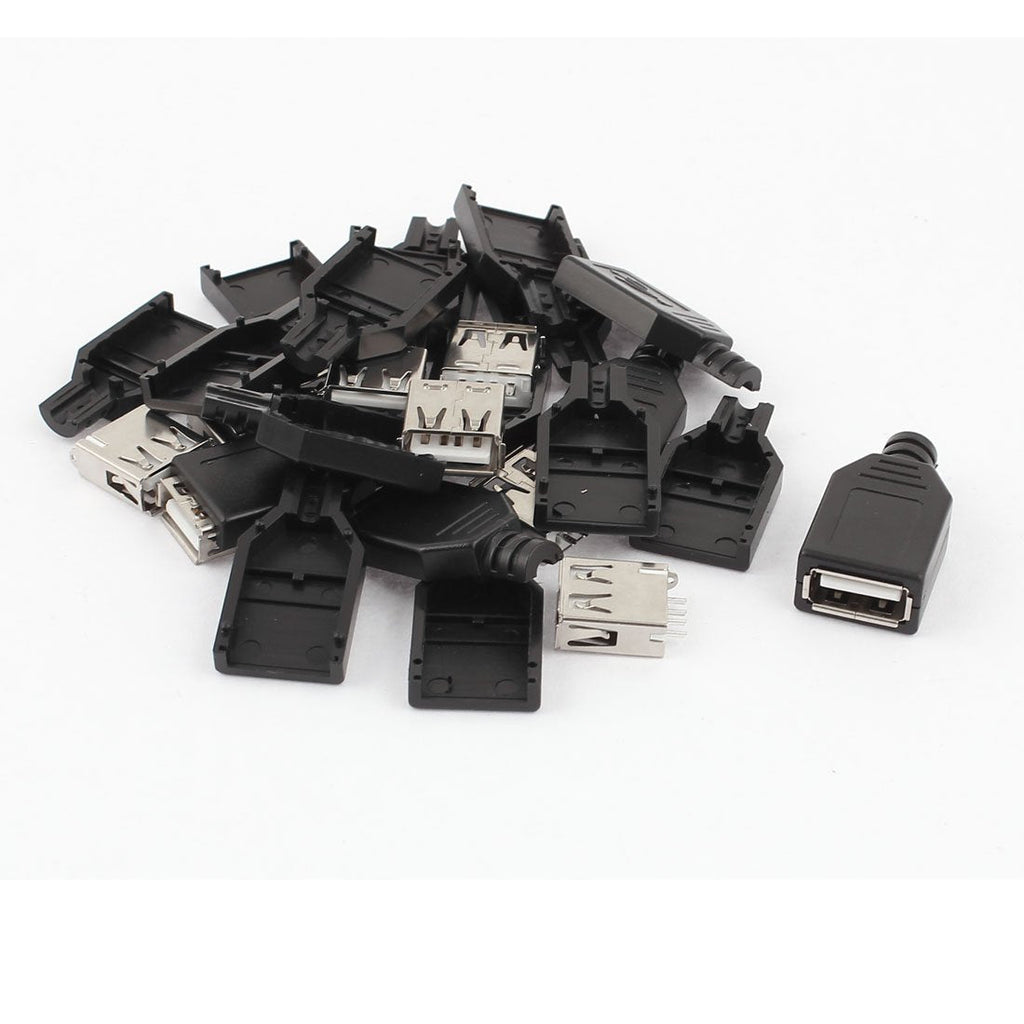 uxcell 10PCS USB 2.0 Type A Female Socket Adapter Connector w Plastic Cover