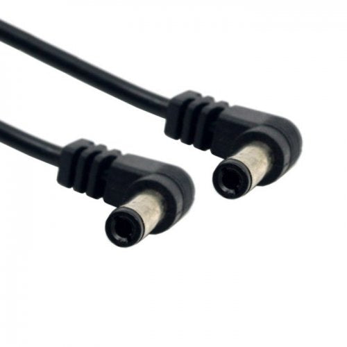 Cablecc DC Power 5.5 x 2.1mm / 2.5mm Male to 5.5 2.1/2.5mm Male Plug Cable Right Angled 90 Degree 60cm 24AWG