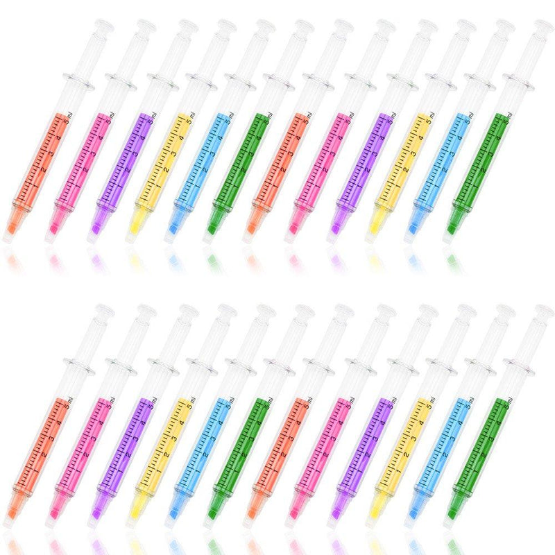 SunAngel Syringe Highlighter Pens with 6 Colors (24pc)