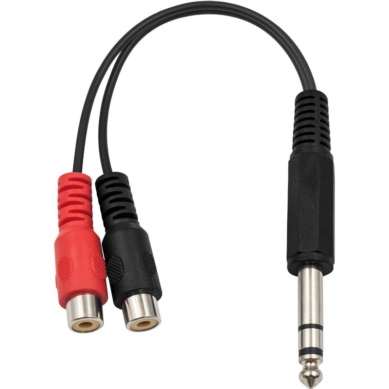 Poyiccot RCA to 1/4 Adapter, RCA Female to 1/4 '' Splitter Cable, 6.35mm 1/4 inch TRS Stereo Jack Male to 2 RCA Female Plug Y Splitter Adapter Cable, 6.35mm to RCA Cable 20cm/8inch (6.35M-2RCAFMï¼‰