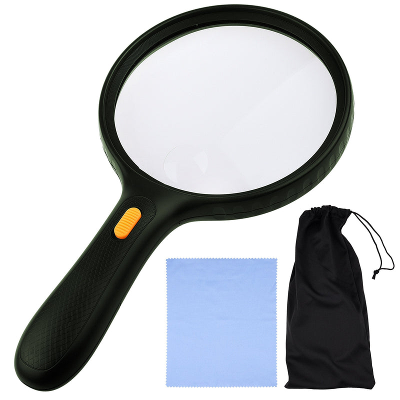 KARE and Kind Extra Large 3 LED Handheld Magnifying Glass with Dual Glass - Magnifier for Senior Reading, Hobbies and Crafts, Computer Repair and Jewelry Loupe (1.8X 138 mm, 5X 25 mm) 3 Led - 1.8x