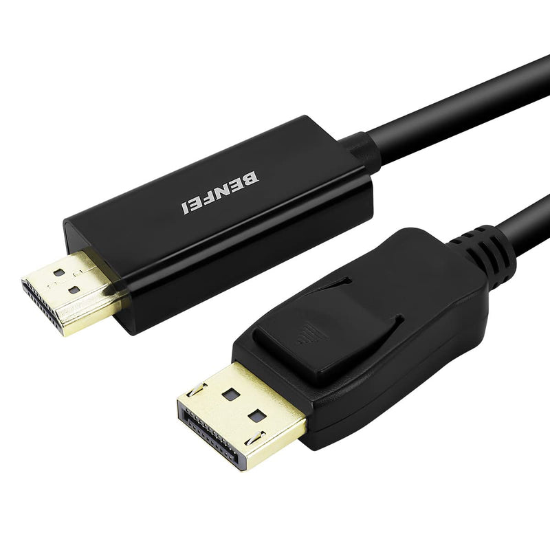 DisplayPort to HDMI 6 Feet Cable, BENFEI DisplayPort to HDMI Male to Male Adapter Gold-Plated Cord Compatible with Lenovo, HP, ASUS, Dell and Other Brand 1 PACK Black