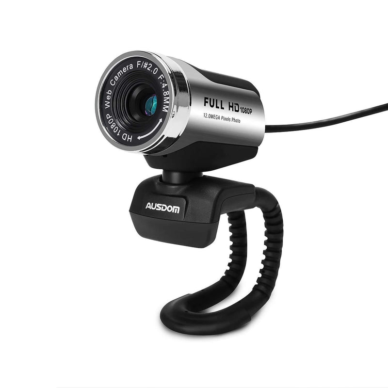 FHD Webcam 1080P, AUSDOM AW615 Computer Camera with Microphone USB Web Cam for Online Video Calling Skype YouTube Live Streaming Recording on Desktop Laptop PC Compatible with Mac Android Windows