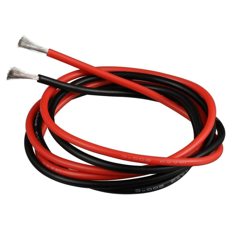 BNTECHGO 14 Gauge Silicone Wire 10 ft red and 10 ft Black Flexible 14 AWG Stranded Copper Wire silicone wire 10ft and 10ft silicone wire red and black