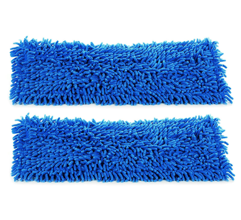 Real Clean 18 Inch Chenille Microfiber Wet Mop Pad (Pack of 2) 2 Pack Blue Chenille