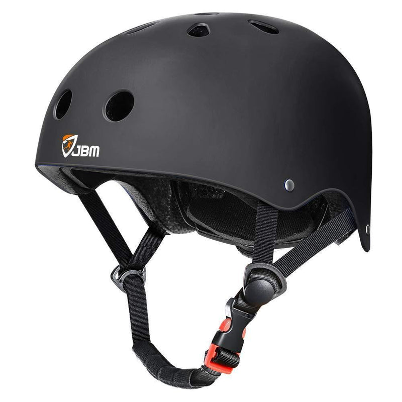 JBM Skateboard Helmet Impact Resistance Ventilation for Multi-Sports Cycling Skateboarding Scooter Roller Skate Inline Skating Longboard Black Small