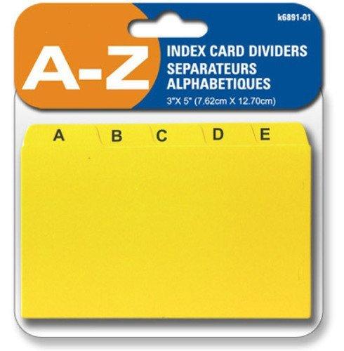 INDEX CARD DIVIDERS A - Z, 3 X 5" , SEPERATE CARDS FOR EACH ALPHABET