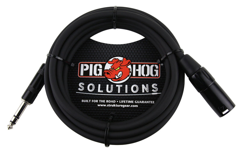Pig Hog PX-TMXM2 1/4" TRS to XLR Balance Adaptor Cable, 10 Feet 10 ft