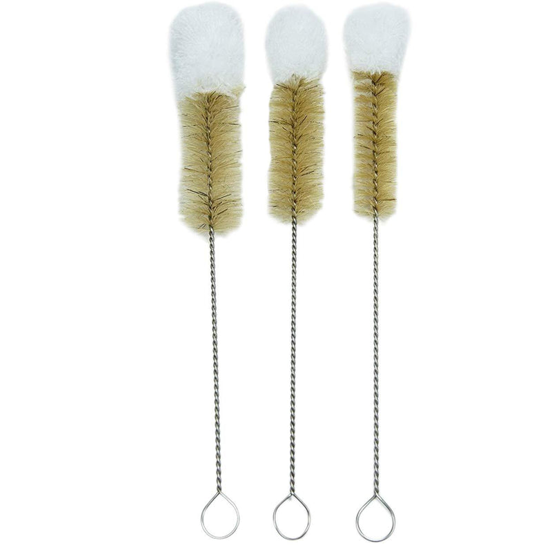 Huji Stainless Steel Multi-Purpose Cleaning Soft Tip Brushes (Set of 3) Set of 3