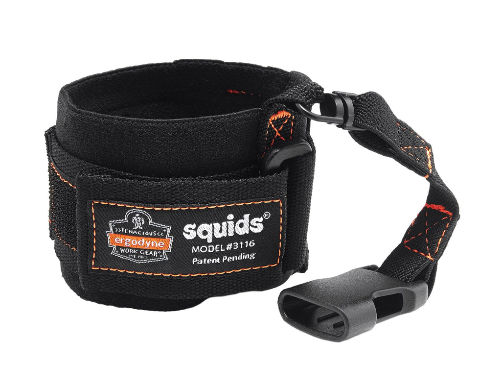 Ergodyne Squids 3116 Pull-On Wrist Tool Lanyard with Buckle Connection, 3 Pounds,Black