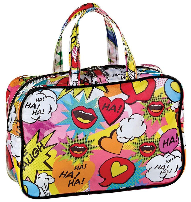 iscream 'Love 2 Laugh' 12.25" x 8.25" Double Handle Zippered Cosmetic Bag 12.25" x 8.25" Love 2 Laugh