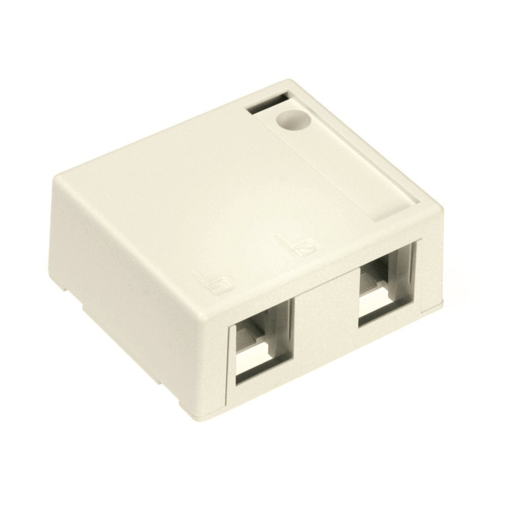 Leviton 41089-2TP 2-Port QuickPort Surface Mount Box, Light Almond