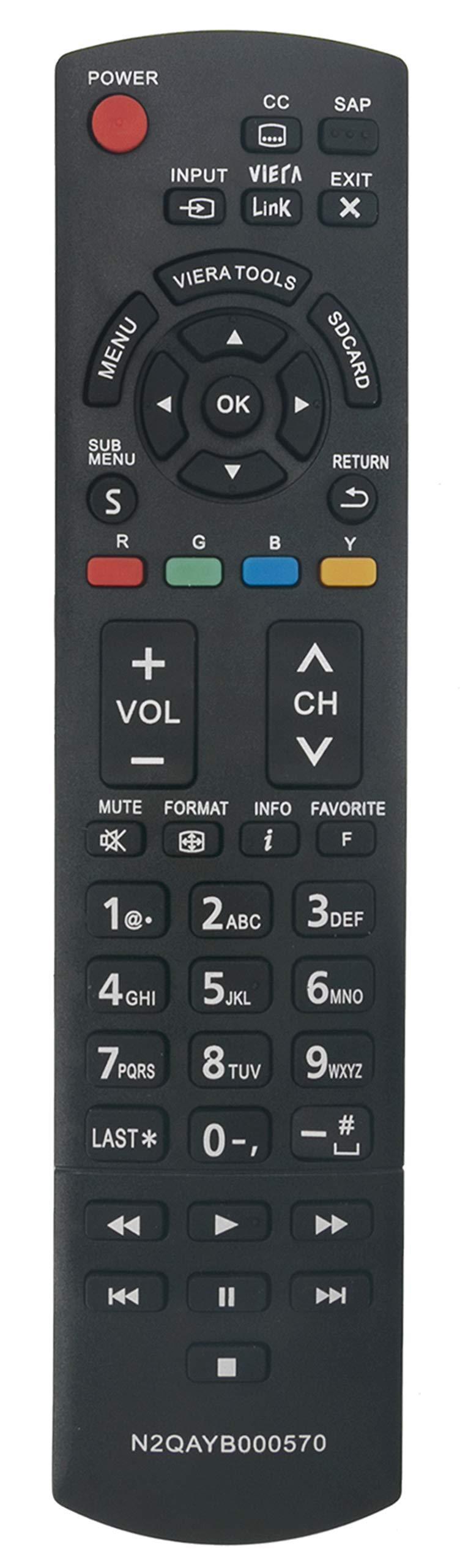 N2QAYB000570 Replaced Remote Control fit for Panasonic 2011 LCD LED Plasma TVs TC-32LX34 TC-32LX44S TC-42PX34 TC-50PX34 TC-60PS34 TC-60PS34UA TC-L19C30 TC-L24C3 TC-L3232C TC-L32C3