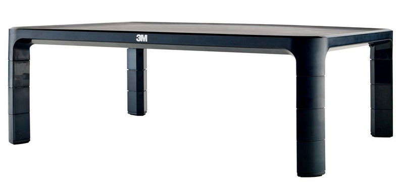 3M Adjustable Monitor Stand for Monitors and Laptops, Three Leg Segments Simply Adjust Height from 1.7" to 5.5", Holds up to 20 lbs, 13.6 in Clearance Between Legs for Storage, Black (MS85B)