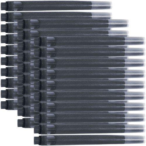 Parker Quink Permanent Ink Fountain Pen Refill Cartridges, 30 Black Ink Refills (3011031PP)