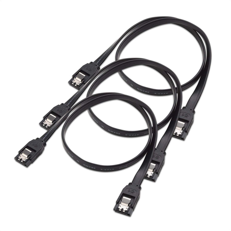 Cable Matters 3-Pack SATA III 6.0 Gbps SATA Cable 24 Inches (SATA Cable for SSD, SATA SSD Cable, SATA 3 Cables) Black