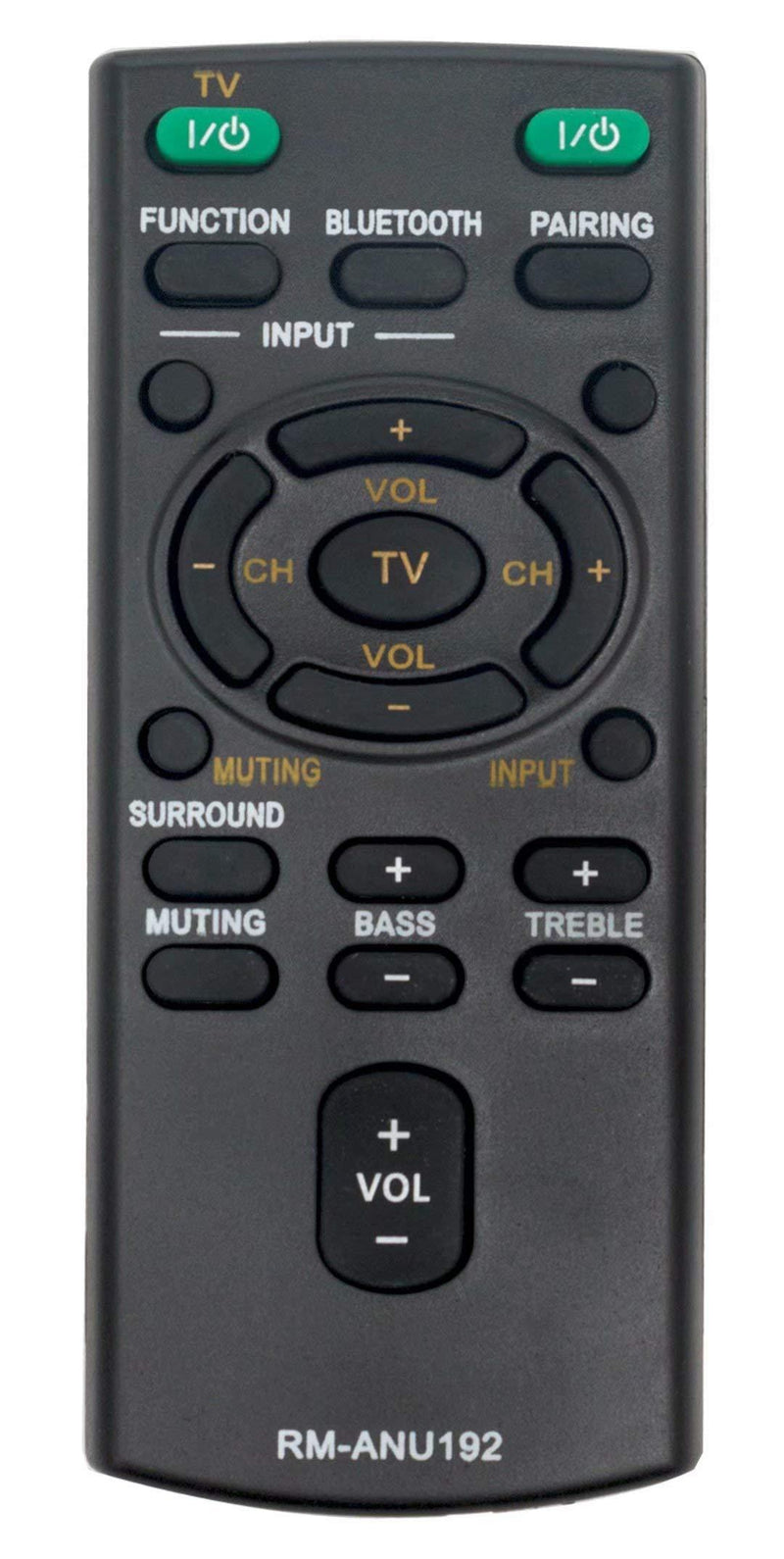 RM-ANU192 Replaced Remote fit for Sony Sound bar Remote Control RM-ANU192 SUB for RM-ANU191 HT-CT60BT SA-CT60BT SS-WCT60 SS-WCT60 HT-CT60 SACT60