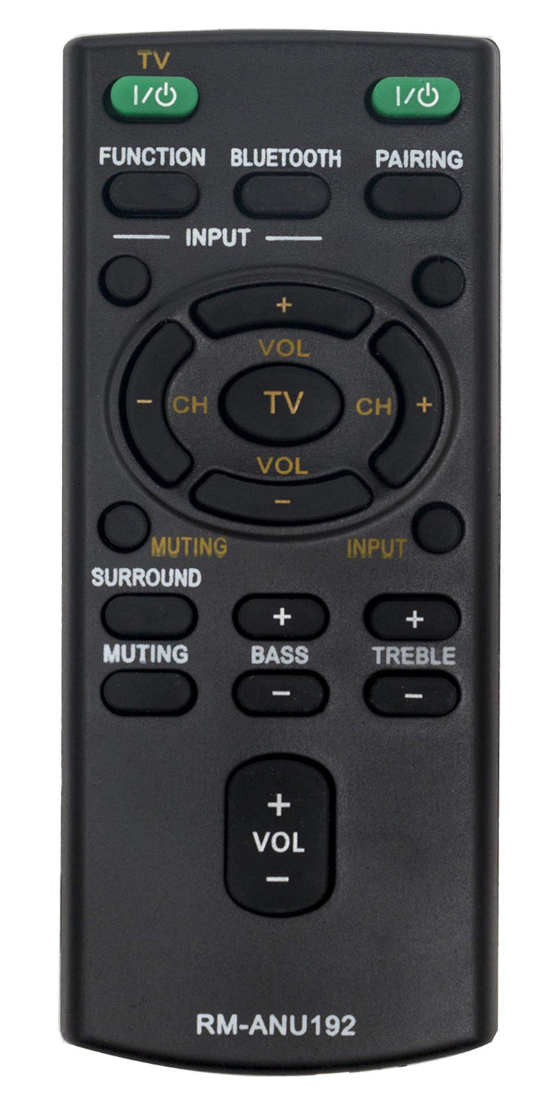 VINABTY Rm-anu192 Rm-anu191 Replaced Remote fit for Sony Sound Bar Ss-wct60 Sswct60 Ht-ct60 Sact60 Sa-ct60 Sa-ct60bt Sact60bt Htct60bt Ht-ct60bt Sact60bt Sa-ct60bt Sswct60 Ss-wct60